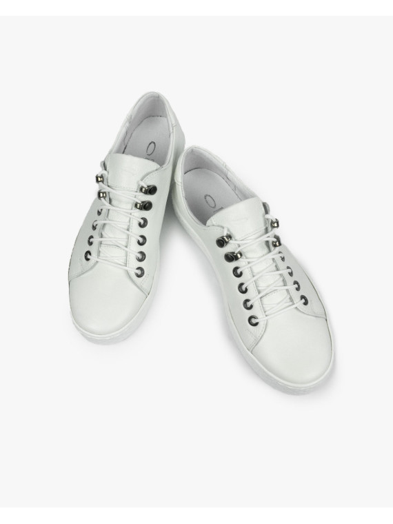 Białe trampki damskie skórzane