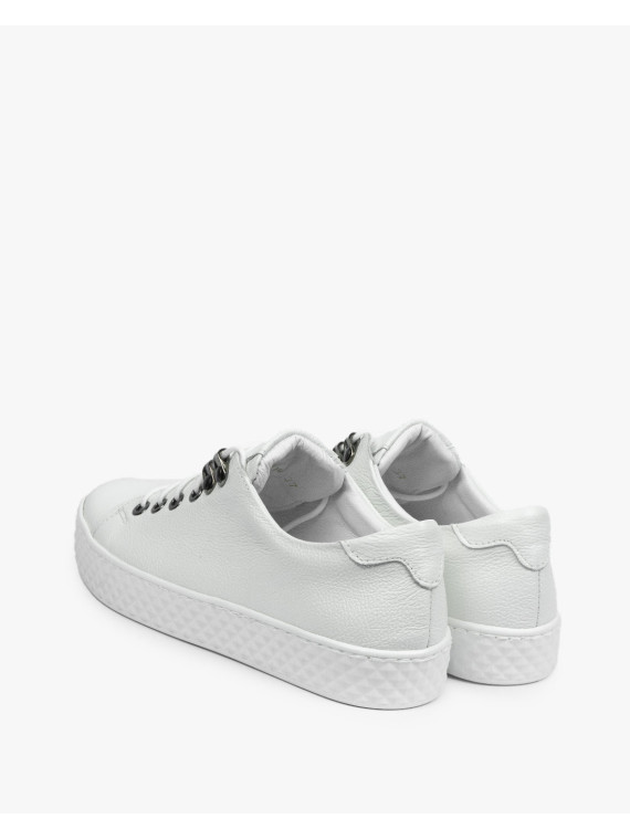 Białe trampki damskie skórzane