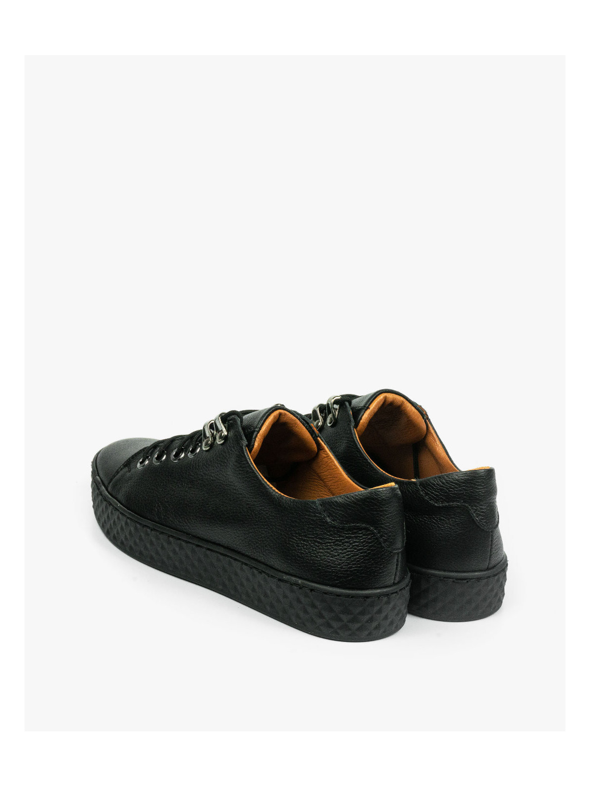 Czarne trampki damskie skórzane