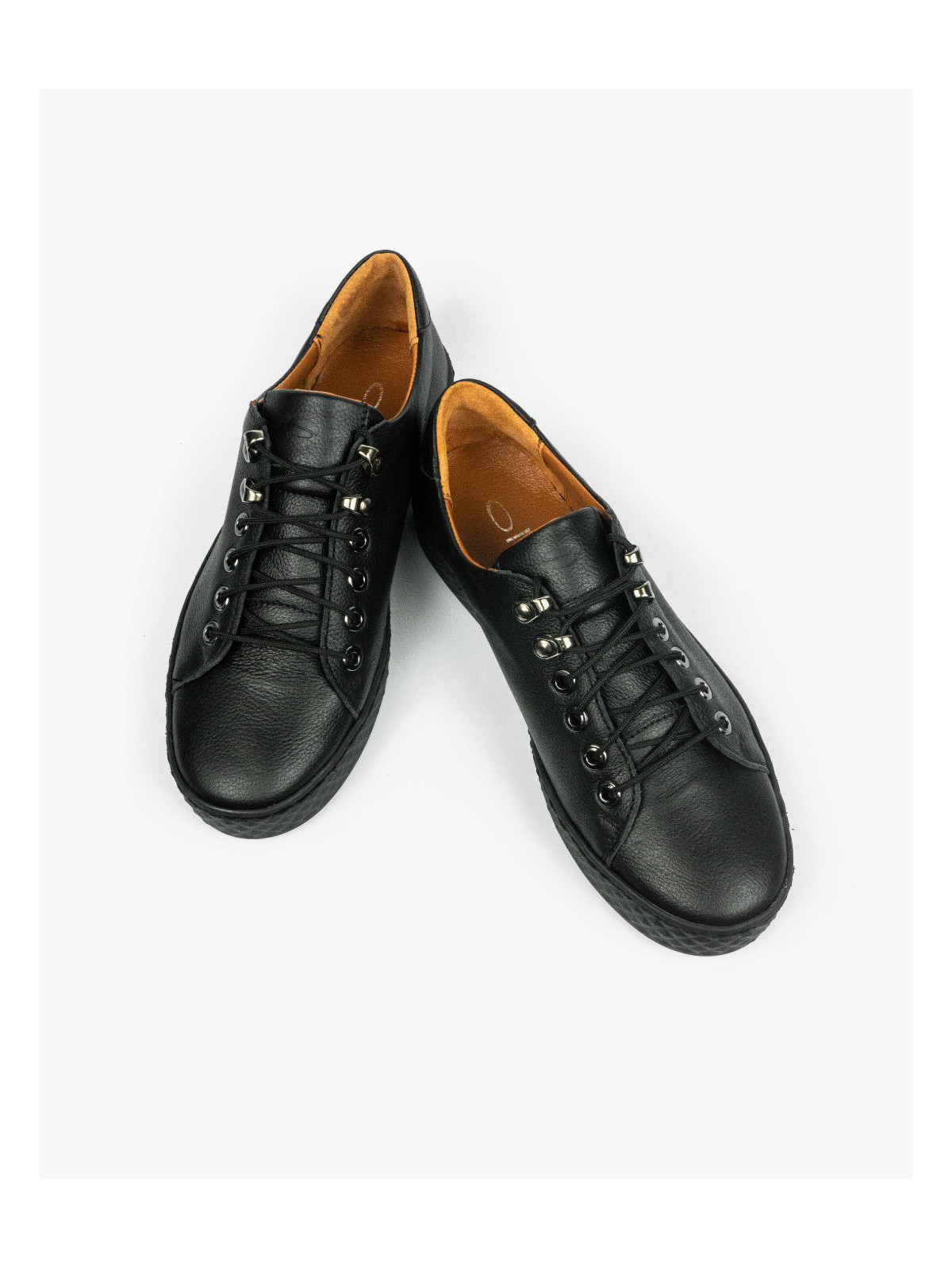 Czarne trampki damskie skórzane