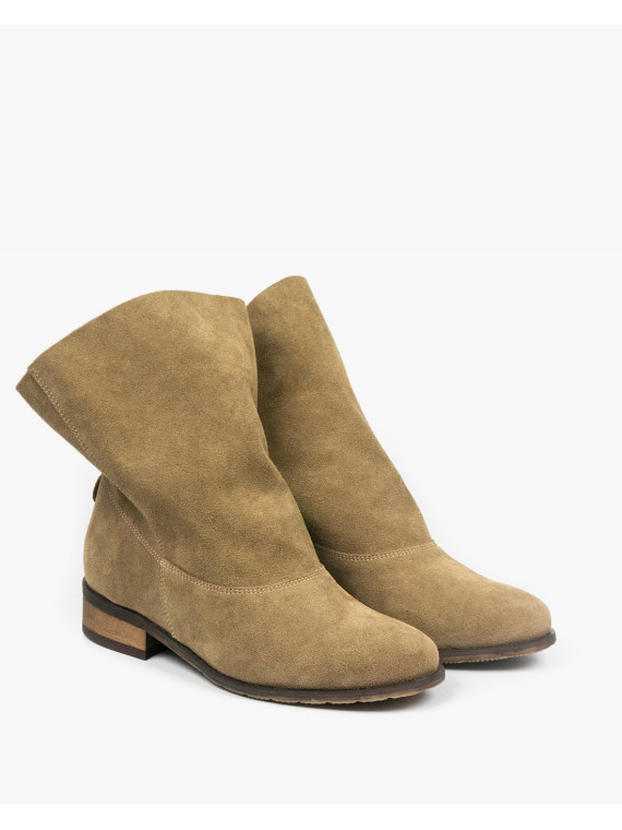 Brązowe botki damskie skórzane