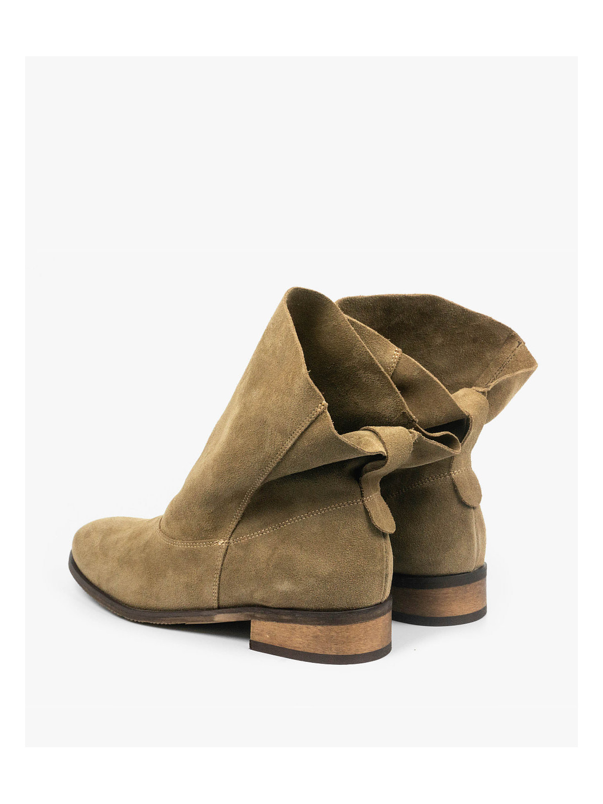 Brązowe botki damskie skórzane