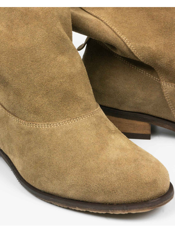 Brązowe botki damskie skórzane