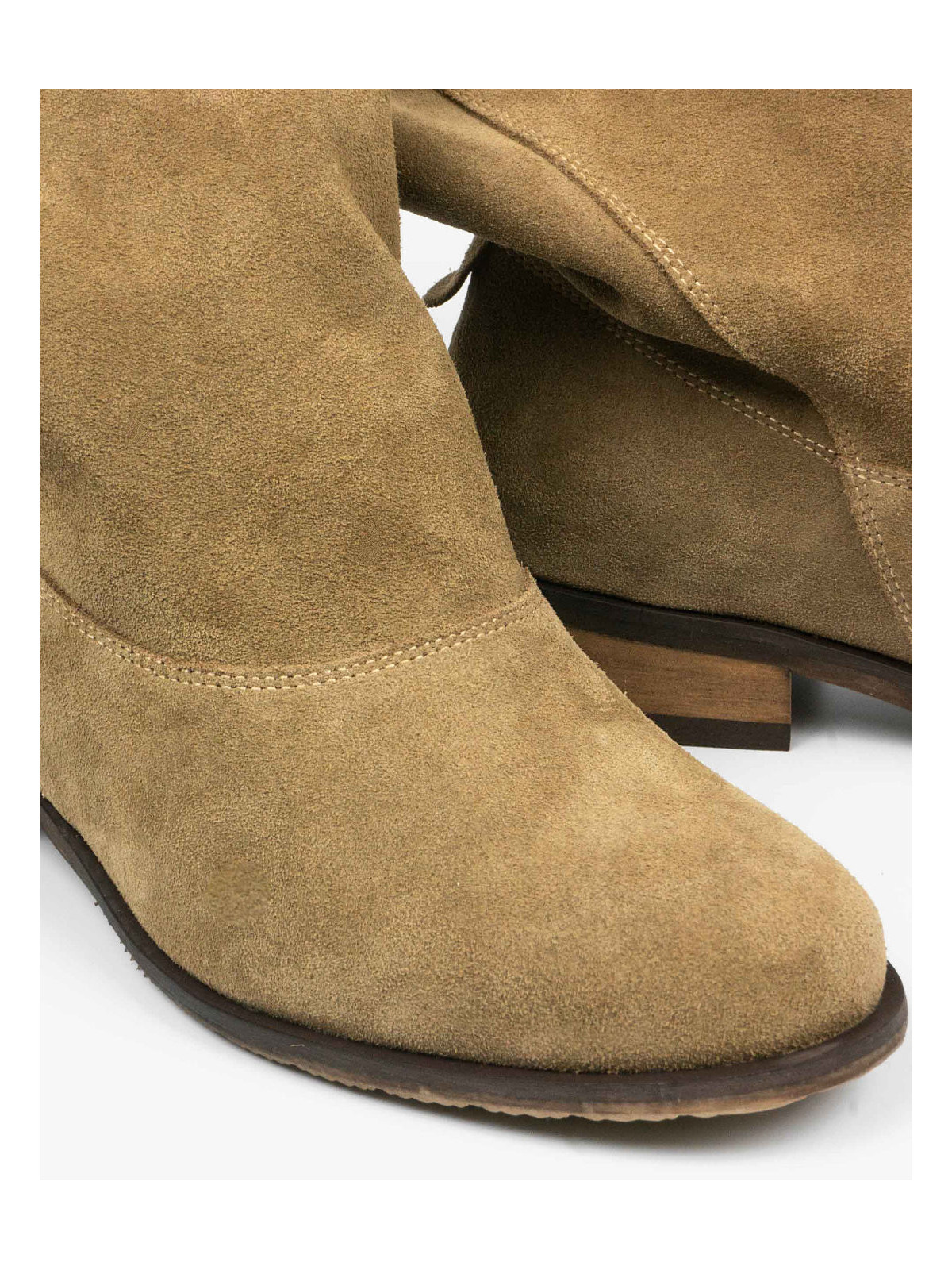 Brązowe botki damskie skórzane