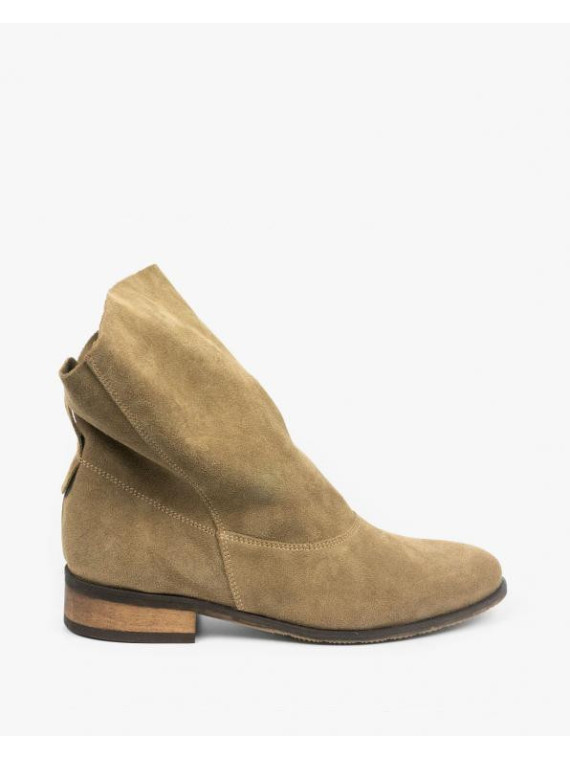 Brązowe botki damskie skórzane