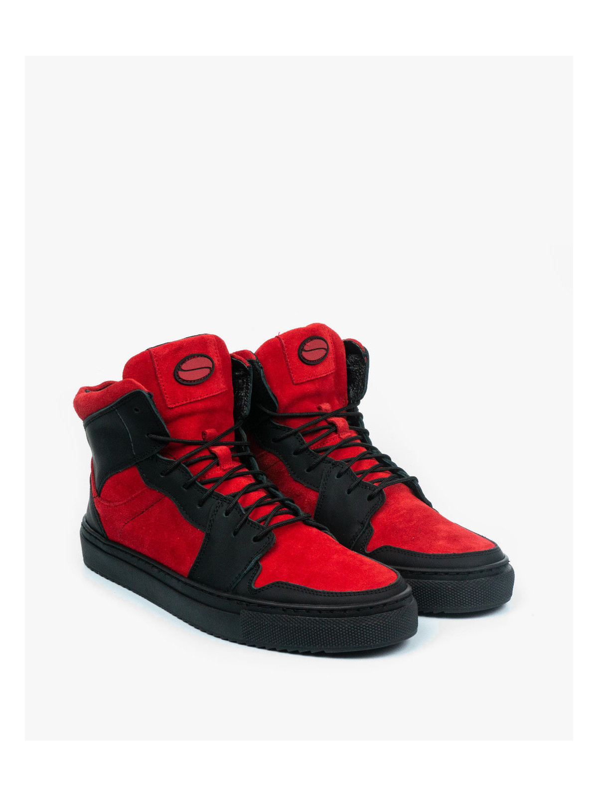 Czerwone trampki damskie skórzane