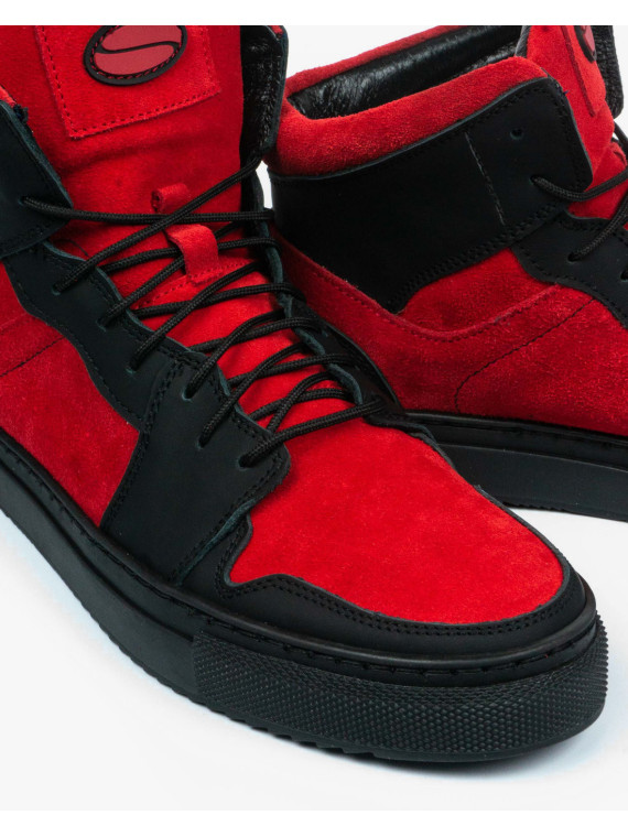 Czerwone trampki damskie skórzane