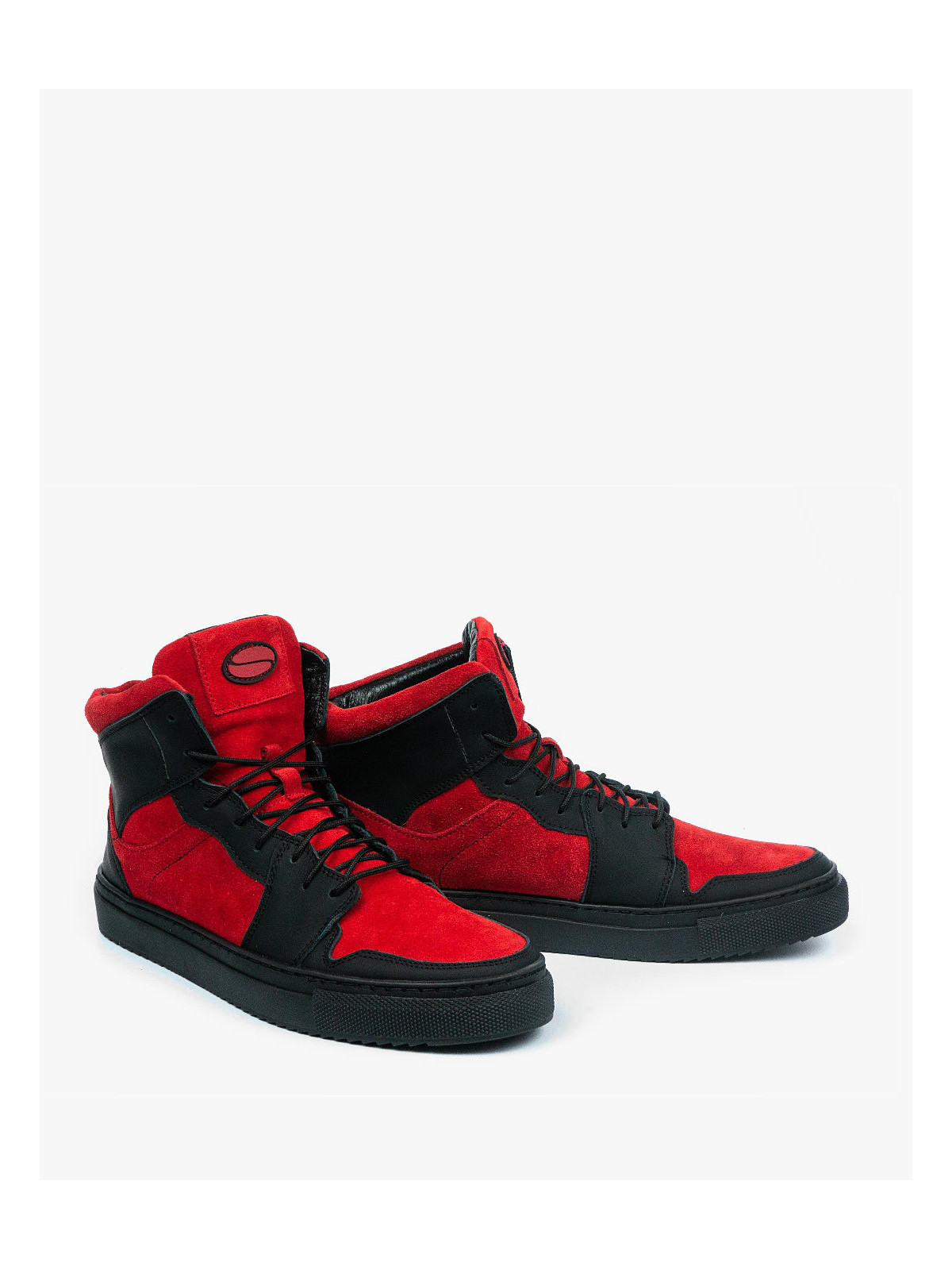 Czerwone trampki damskie skórzane