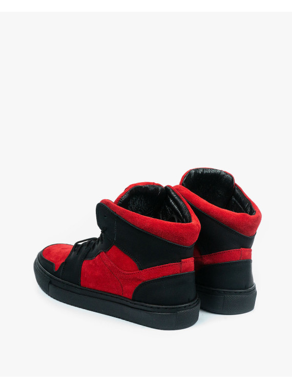 Czerwone trampki damskie skórzane