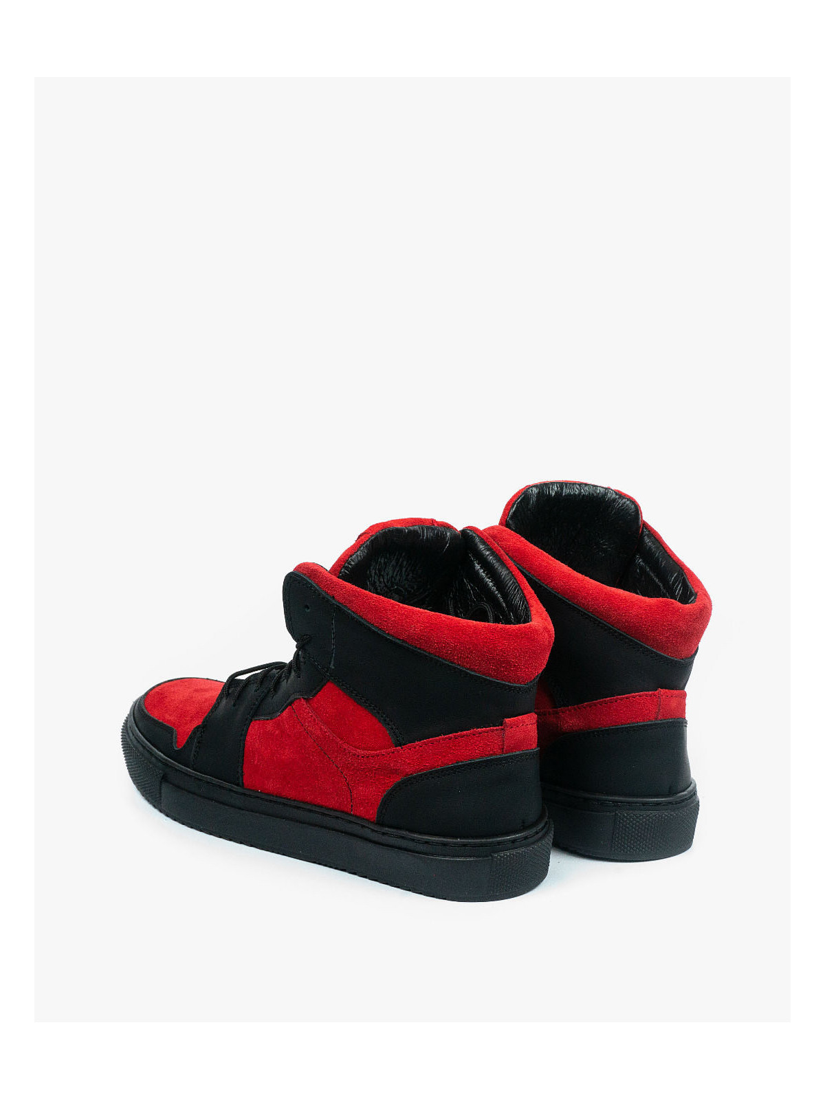 Czerwone trampki damskie skórzane