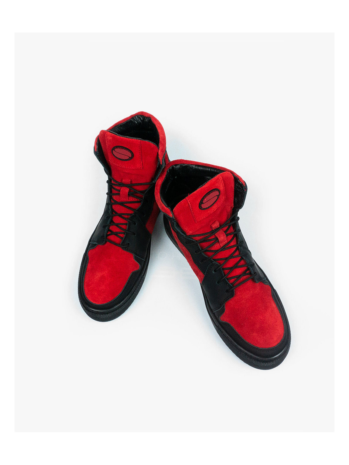 Czerwone trampki damskie skórzane