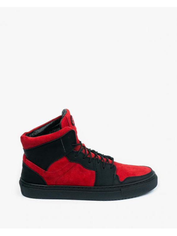 Czerwone trampki damskie skórzane