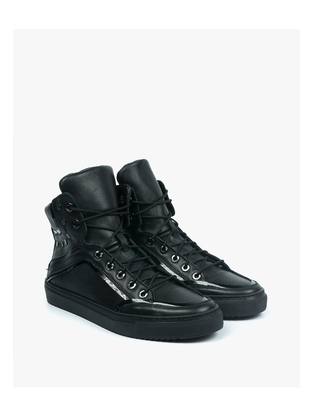 Czarne trampki damskie skórzane