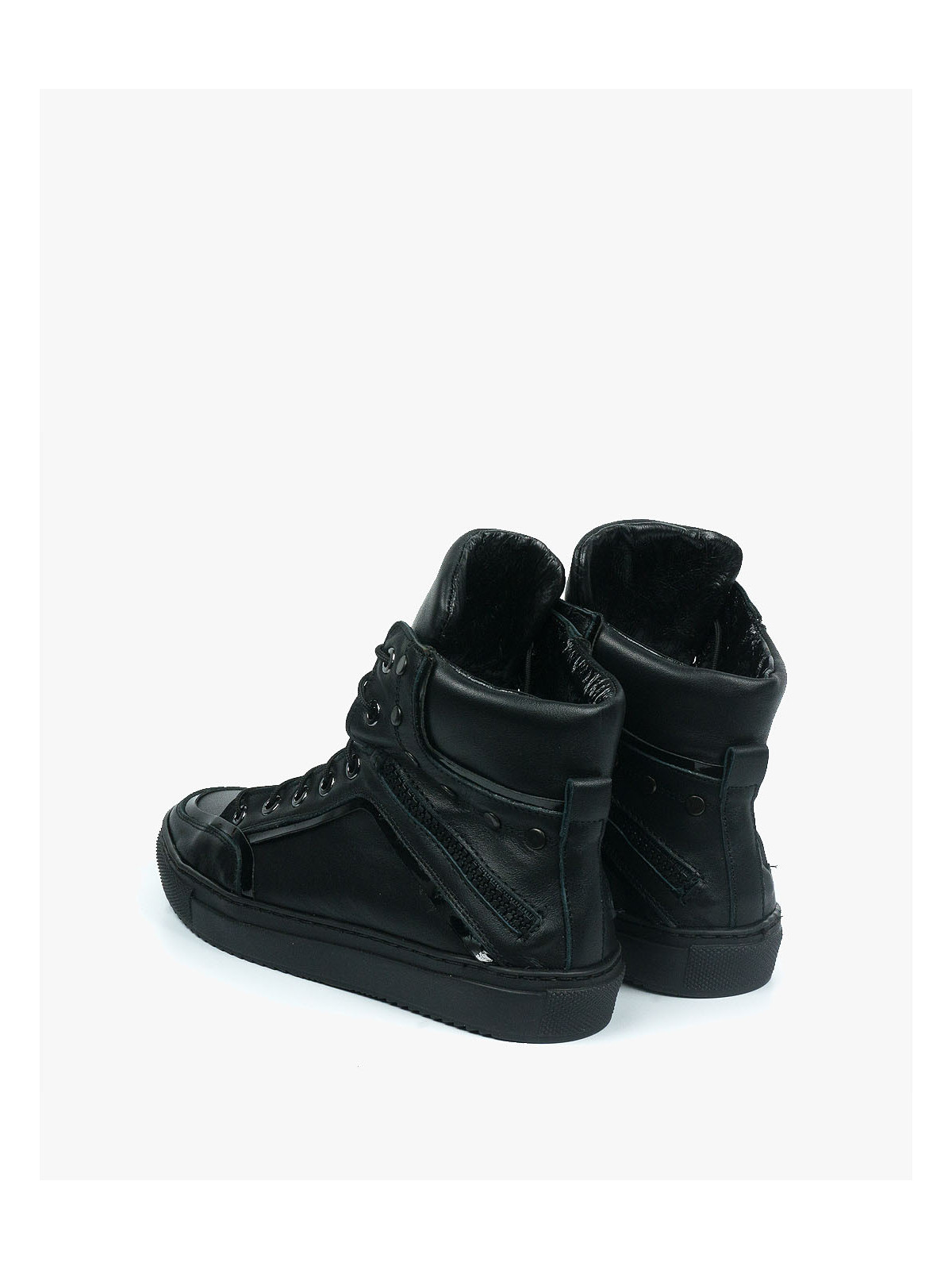 Czarne trampki damskie skórzane