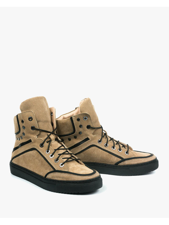 Beżowe trampki damskie skórzane