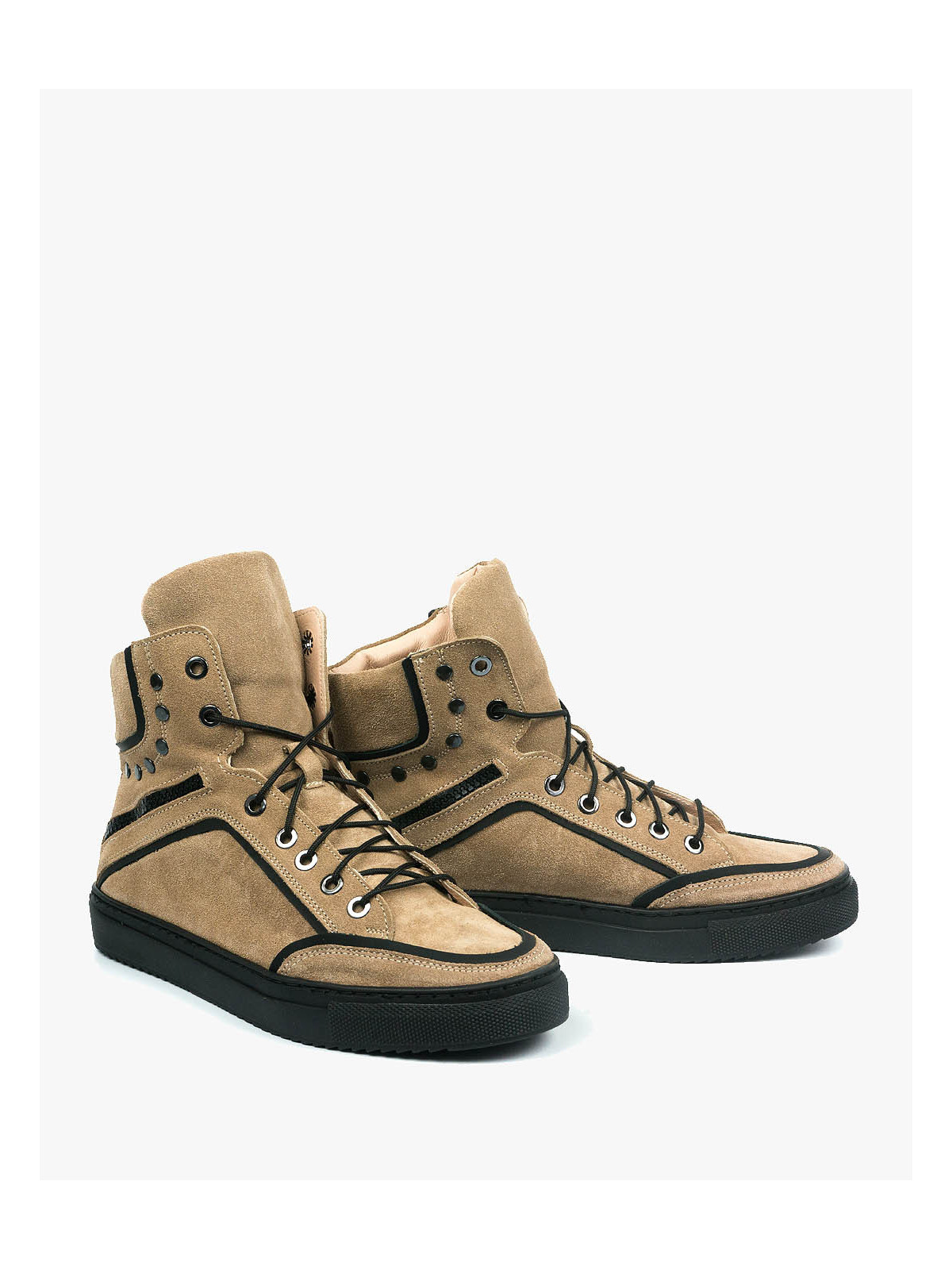 Beżowe trampki damskie skórzane