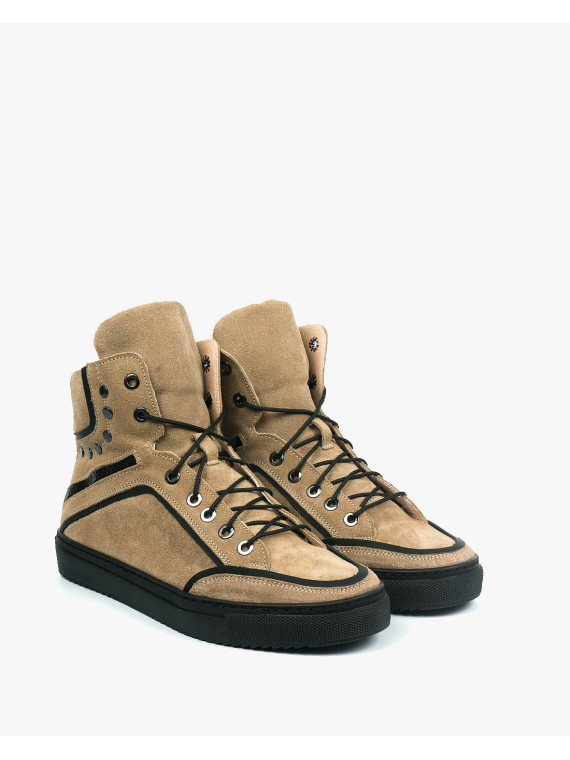 Beżowe trampki damskie skórzane