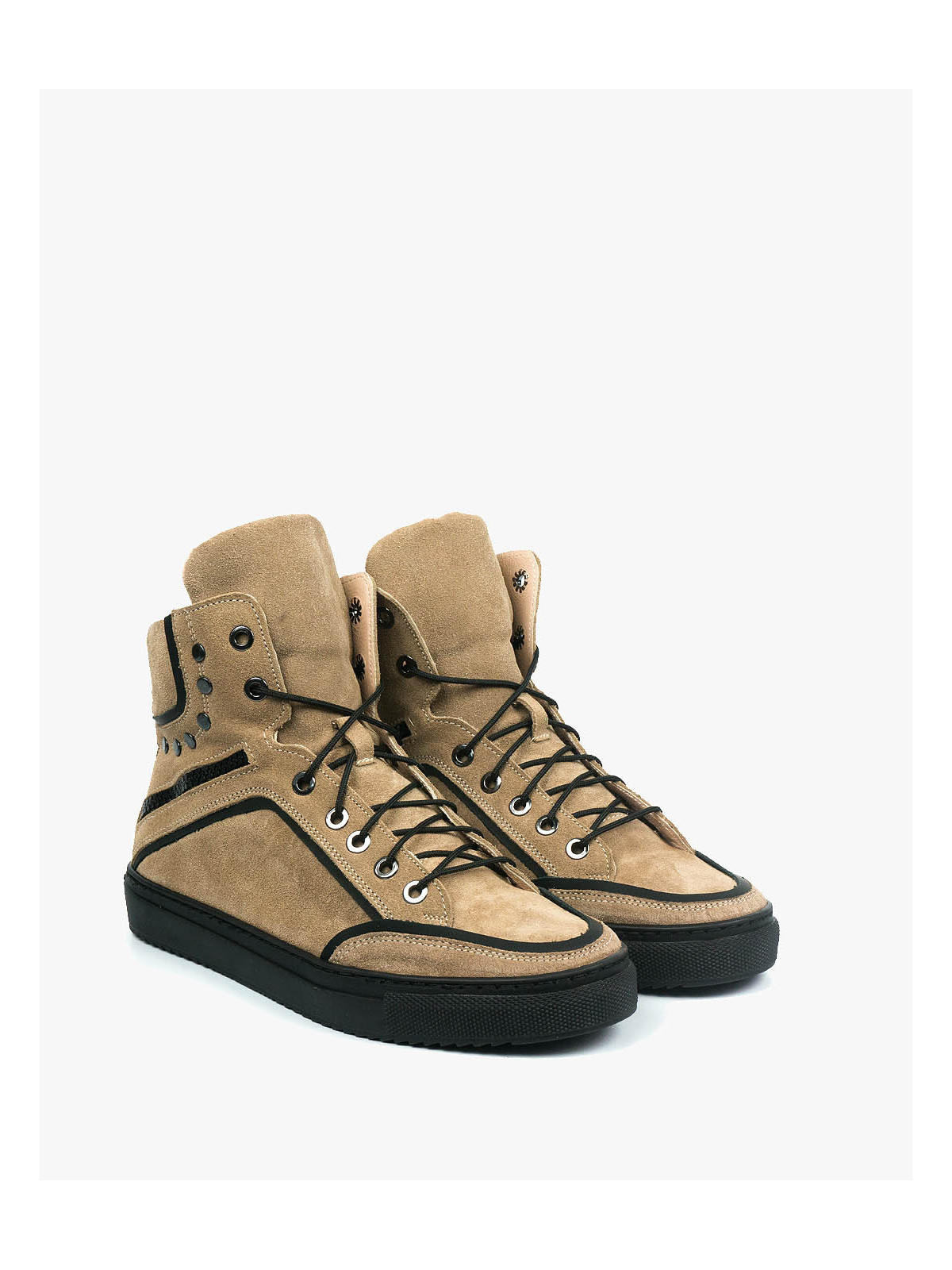 Beżowe trampki damskie skórzane