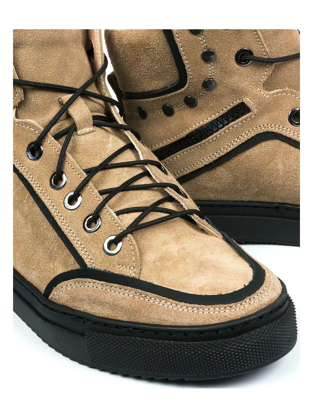 Beżowe trampki damskie skórzane