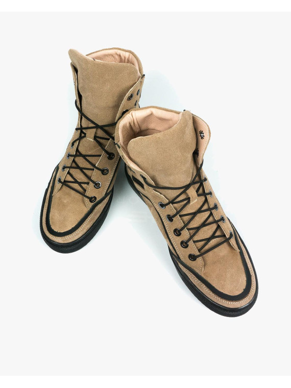 Beżowe trampki damskie skórzane