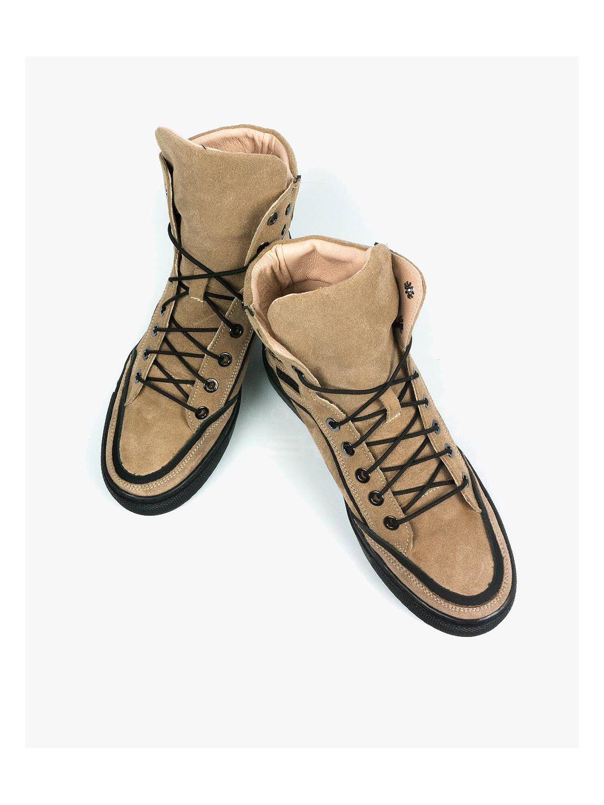 Beżowe trampki damskie skórzane