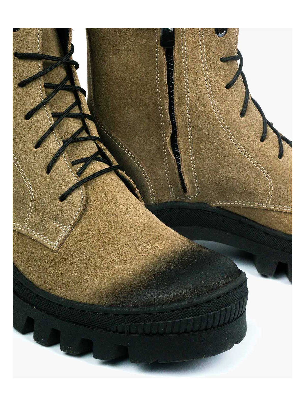 Brązowe trapery damskie skórzane