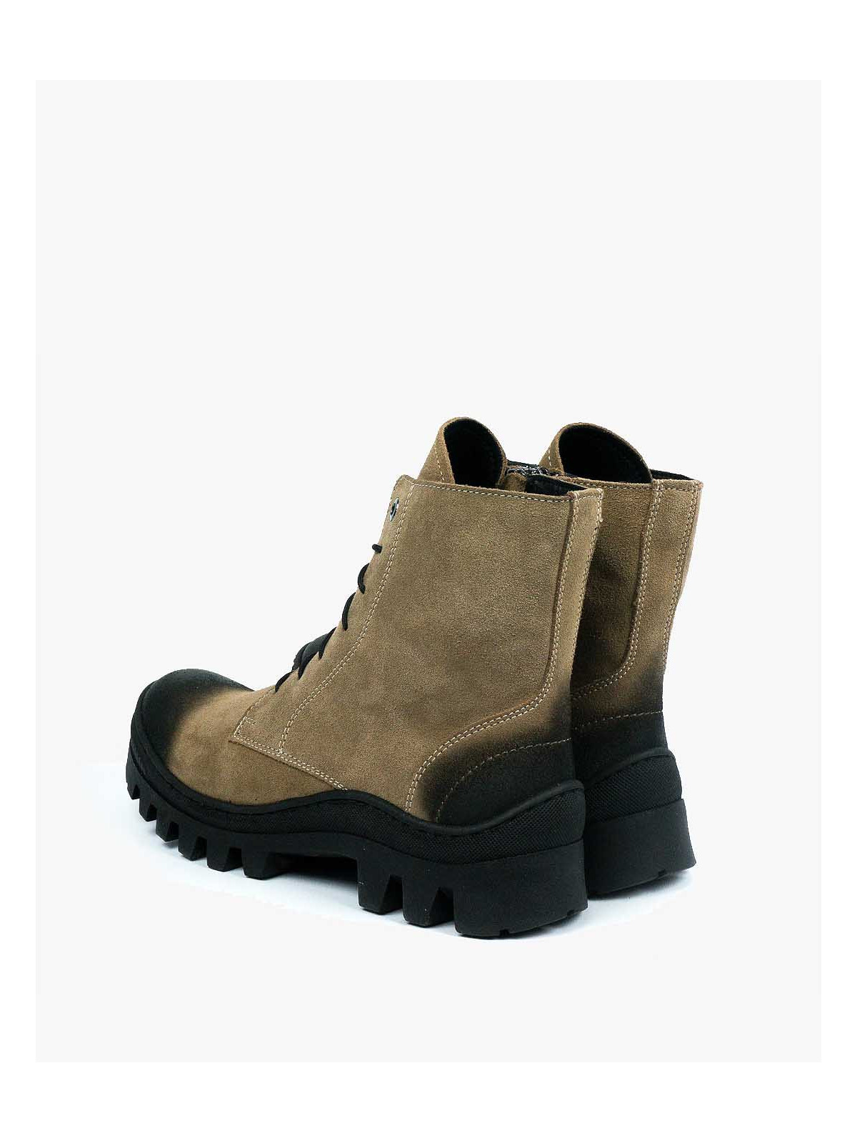 Brązowe trapery damskie skórzane