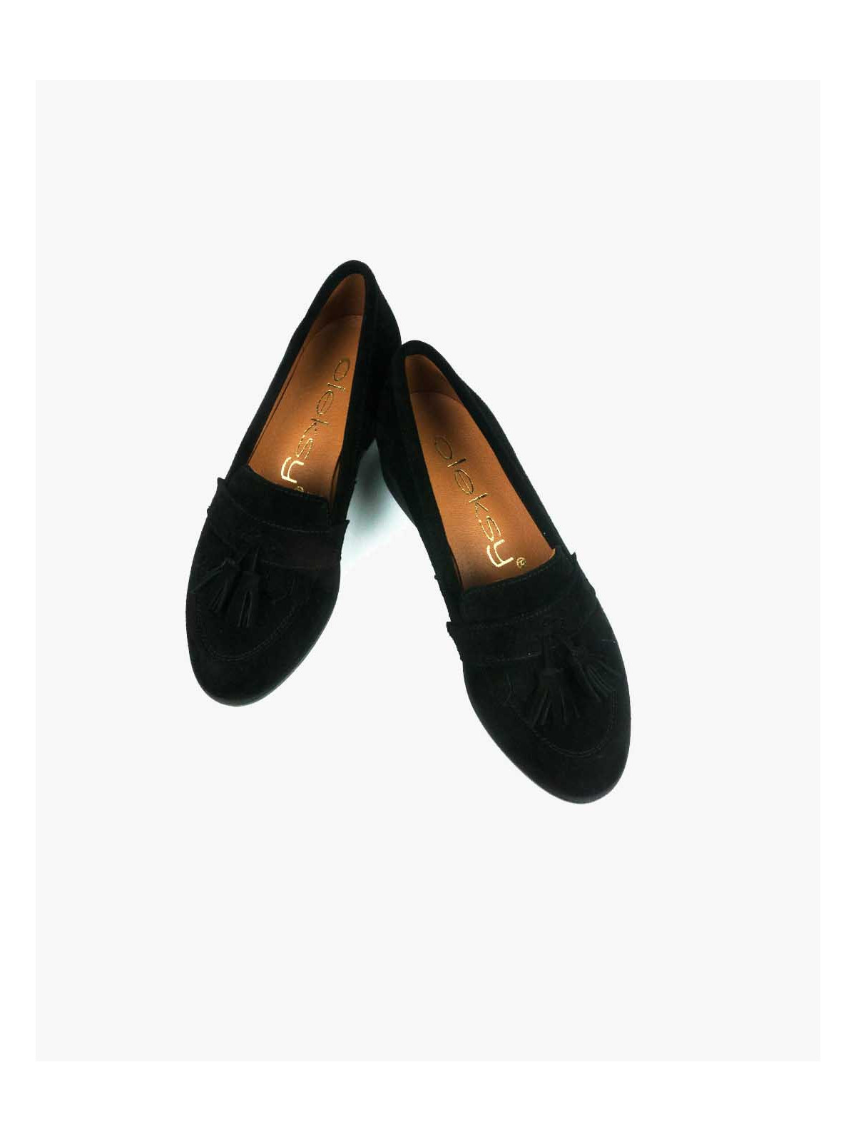 Czarne mokasyny damskie skórzane