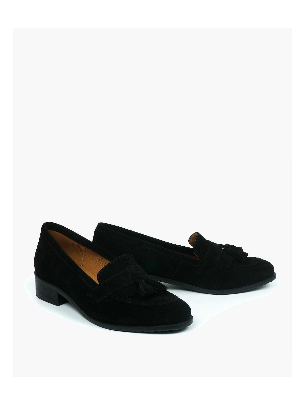 Czarne mokasyny damskie skórzane