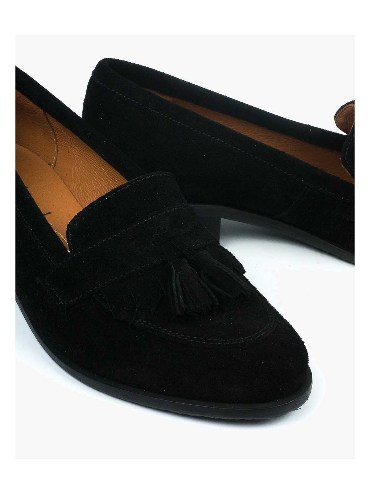 Czarne mokasyny damskie skórzane