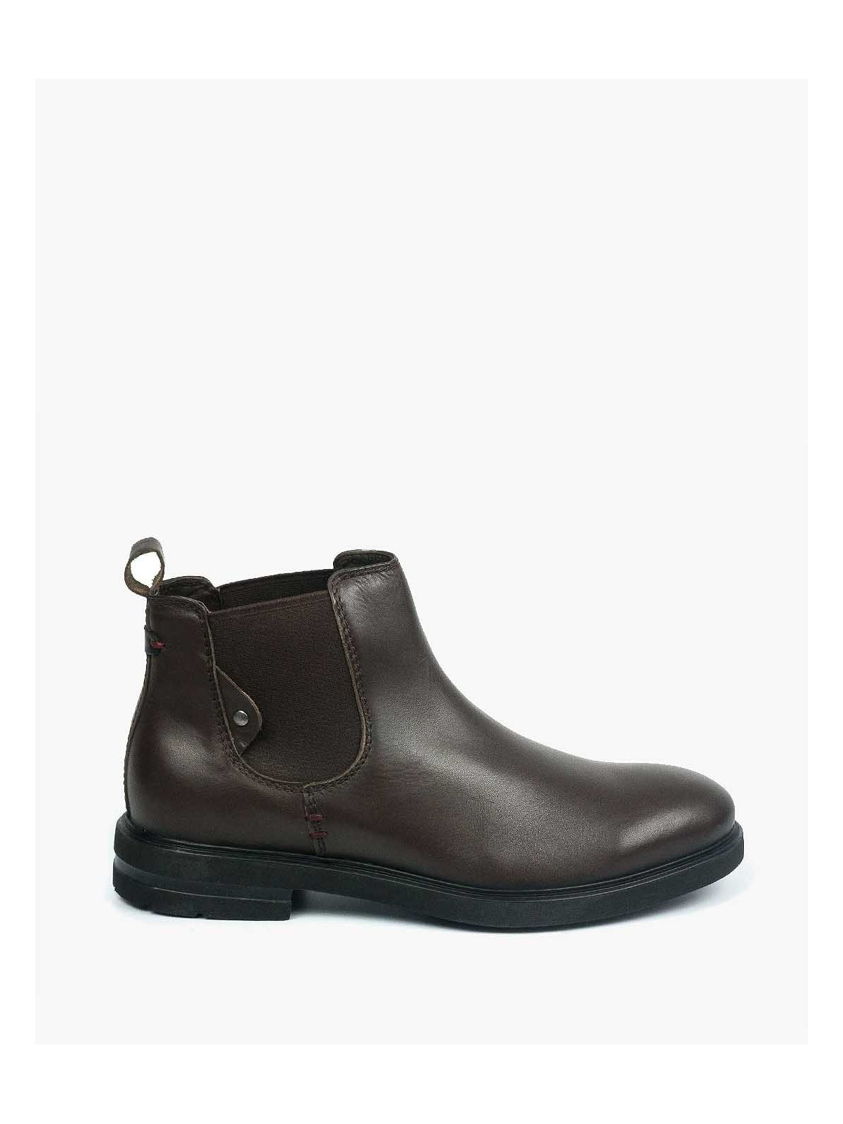 Brązowe botki męskie skórzane