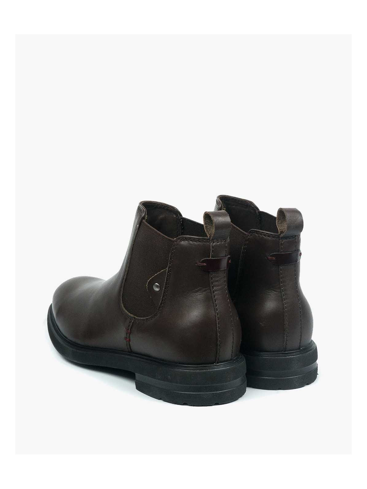 Brązowe botki męskie skórzane