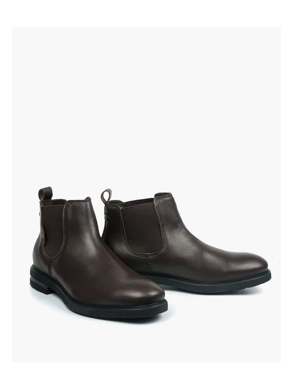 Brązowe botki męskie skórzane