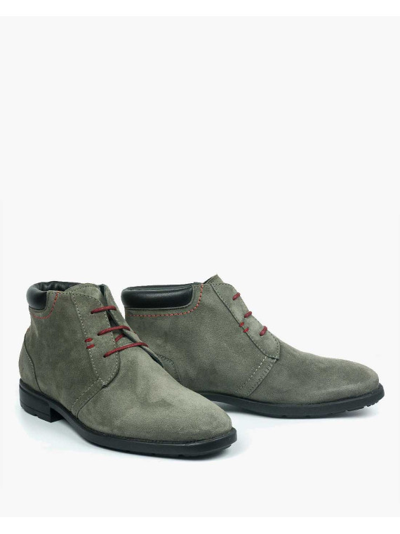 Szare botki męskie skórzane