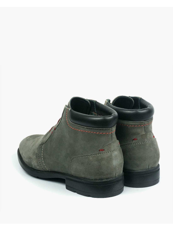 Szare botki męskie skórzane