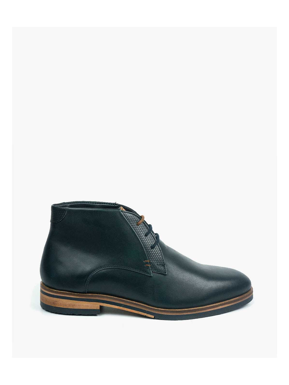 Granatowe botki męskie skórzane