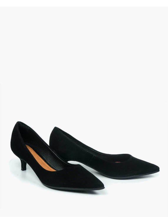 Czarne czółenka damskie skórzane