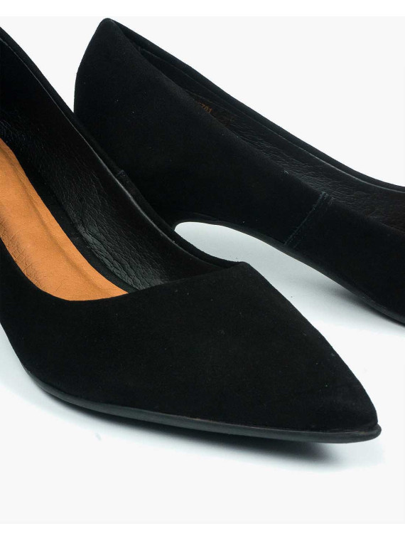 Czarne czółenka damskie skórzane