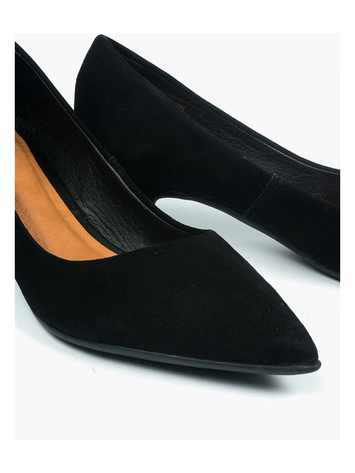 Czarne czółenka damskie skórzane