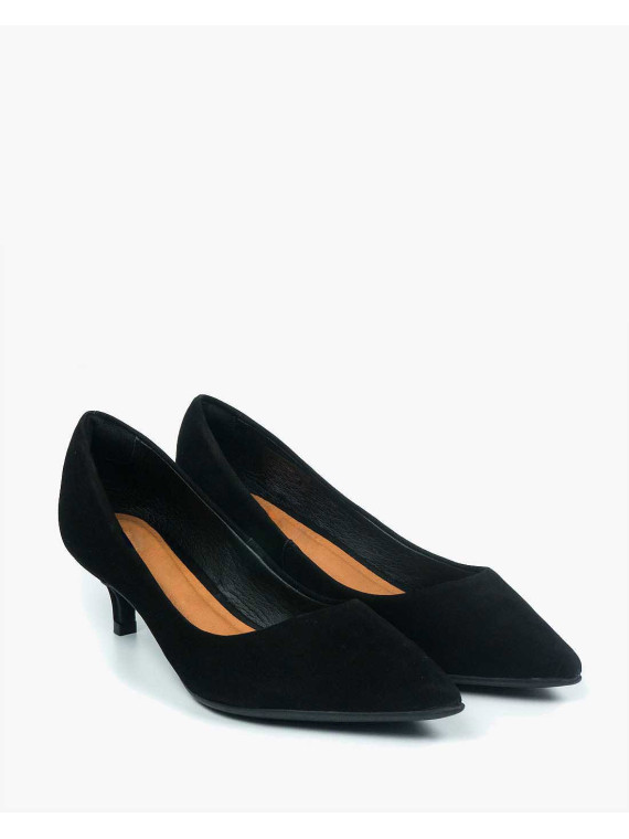 Czarne czółenka damskie skórzane