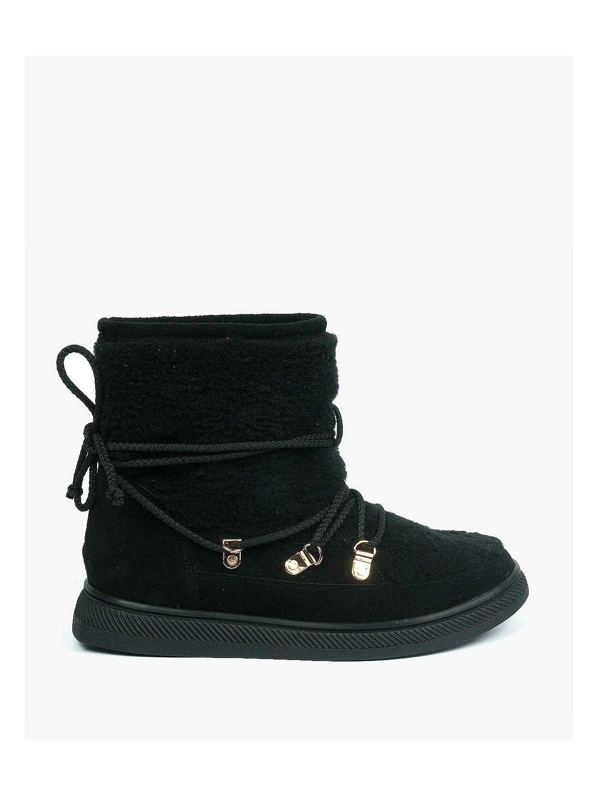 Czarne śniegowce damskie skórzane