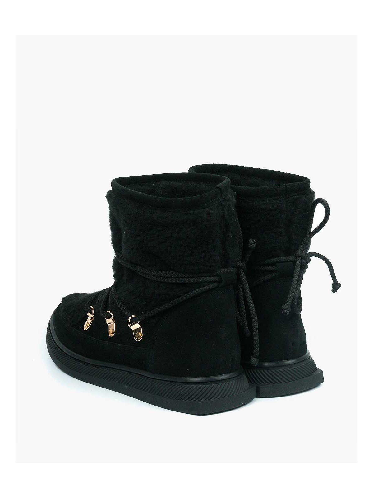 Czarne śniegowce damskie skórzane