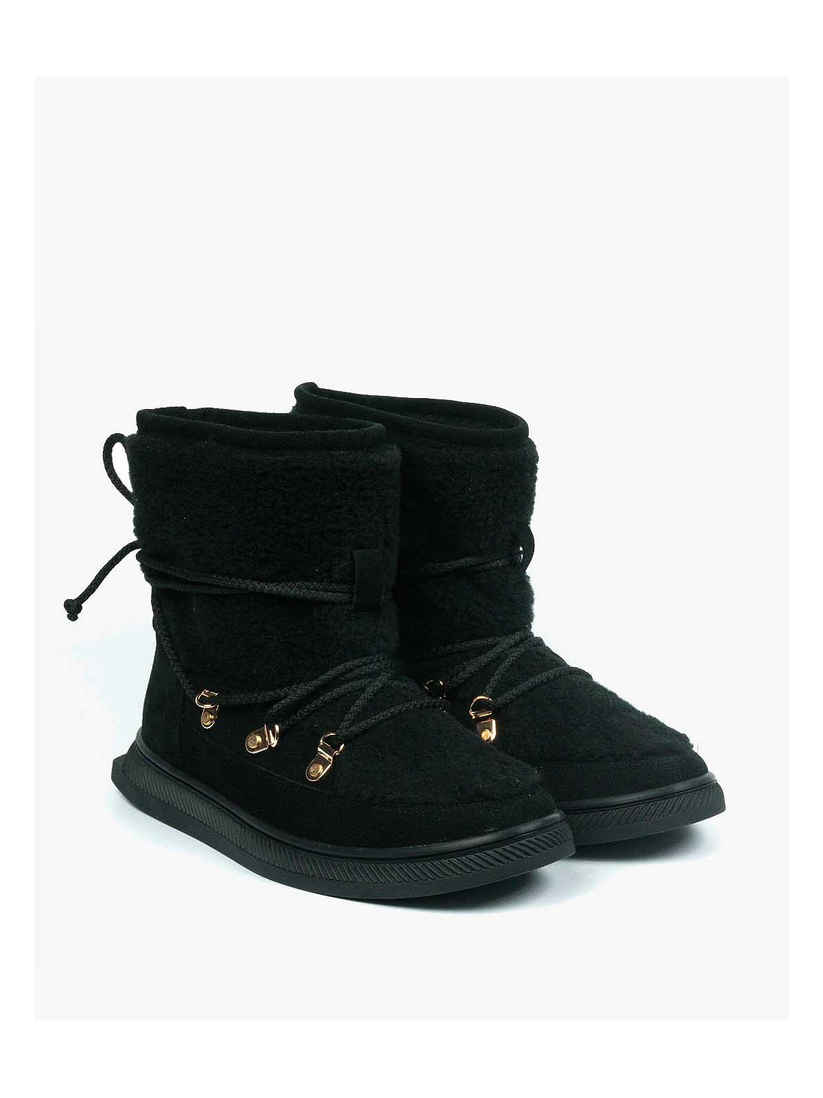 Czarne śniegowce damskie skórzane