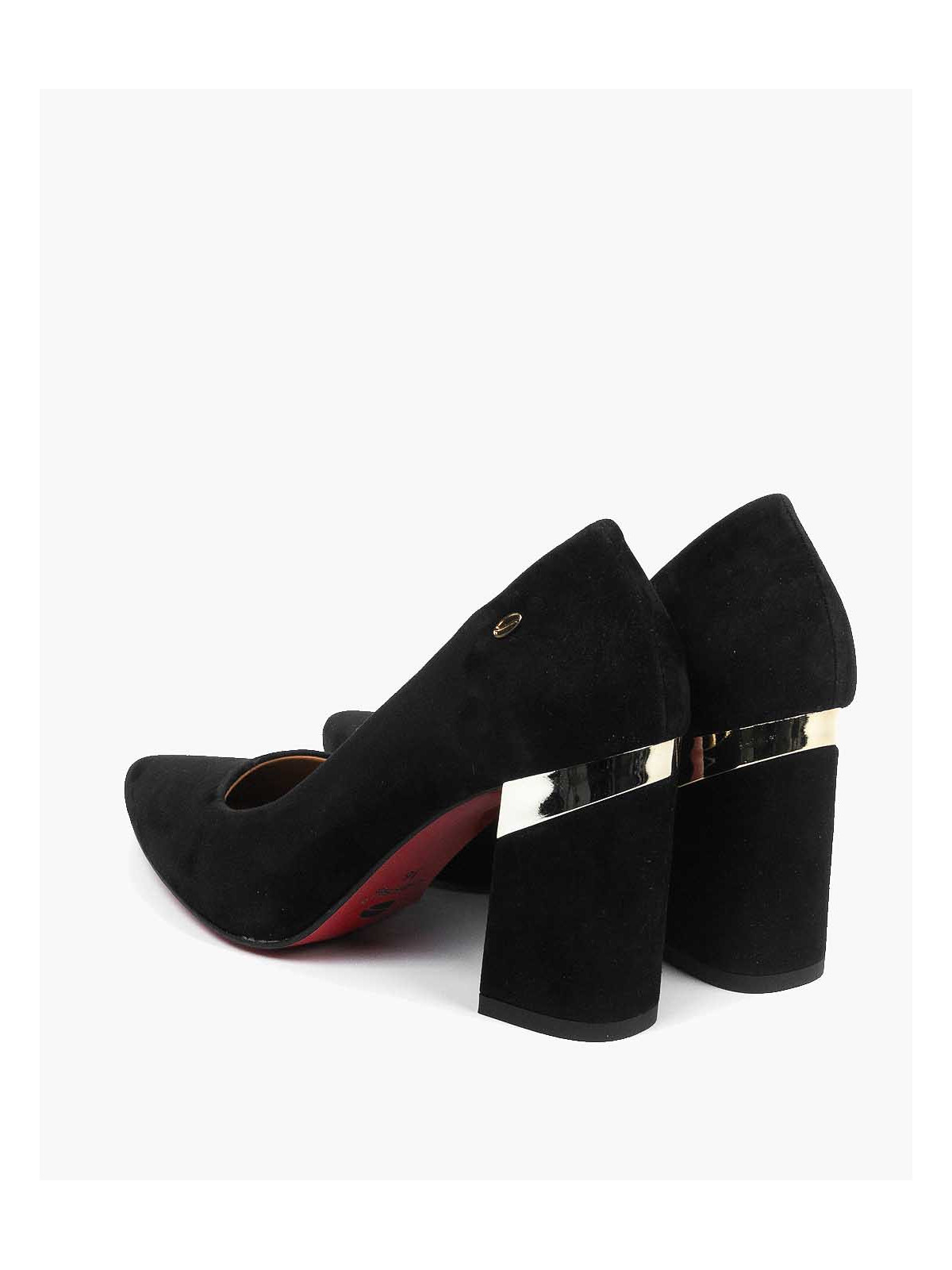 Czarne czółenka damskie skórzane