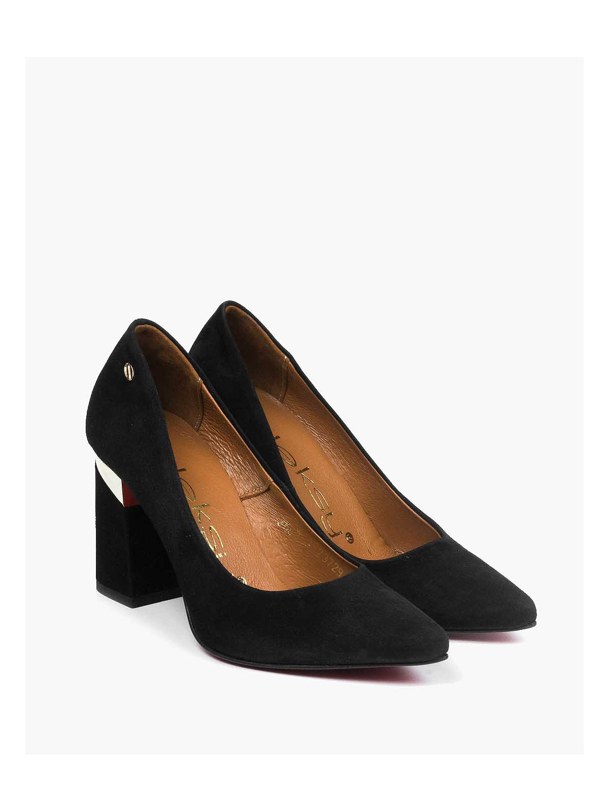 Czarne czółenka damskie skórzane