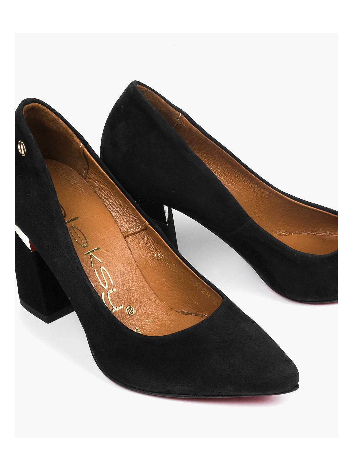 Czarne czółenka damskie skórzane