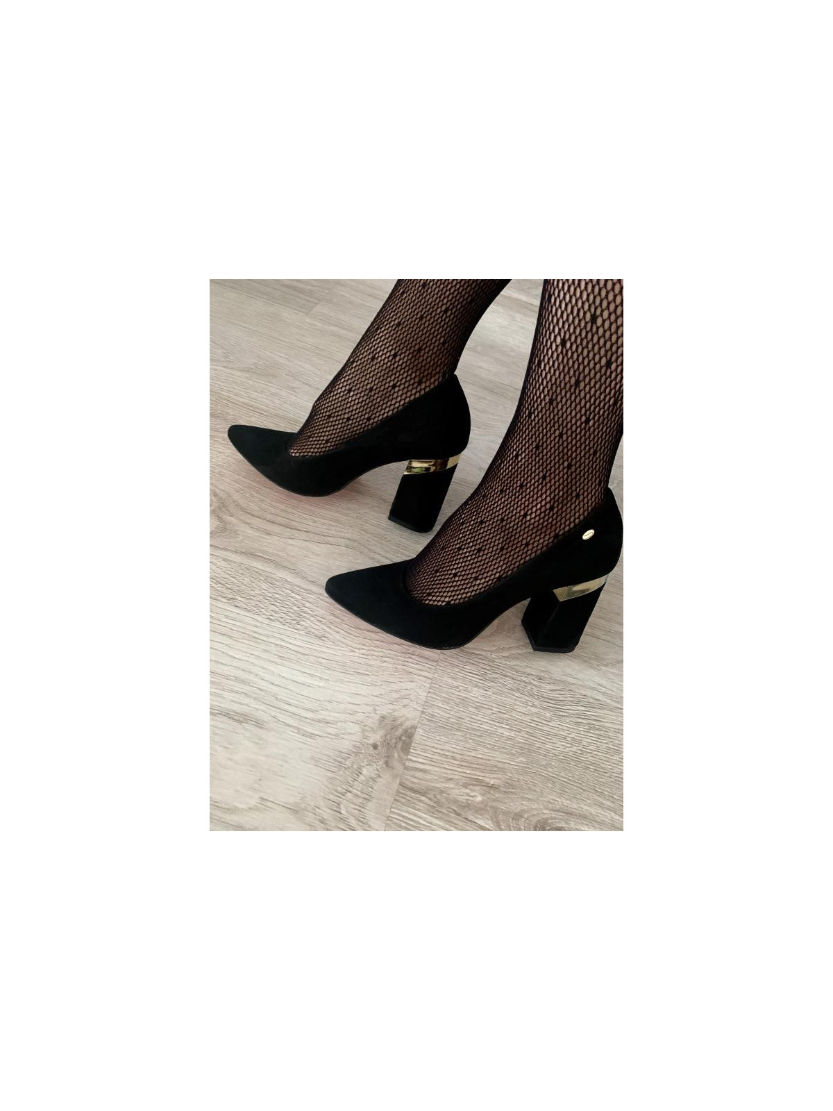 Czarne czółenka damskie skórzane