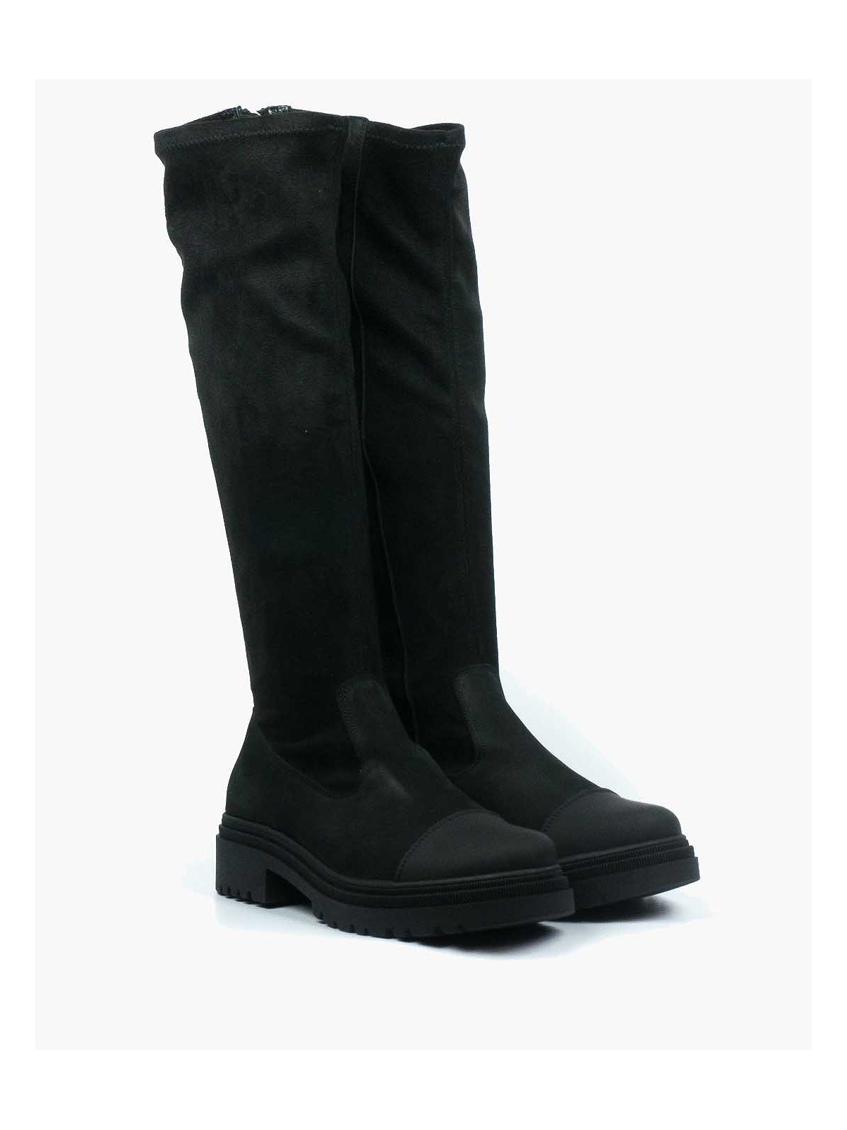 Czarne kozaki damskie skórzane