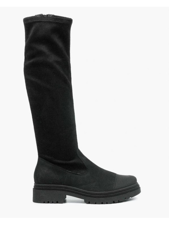 Czarne kozaki damskie skórzane