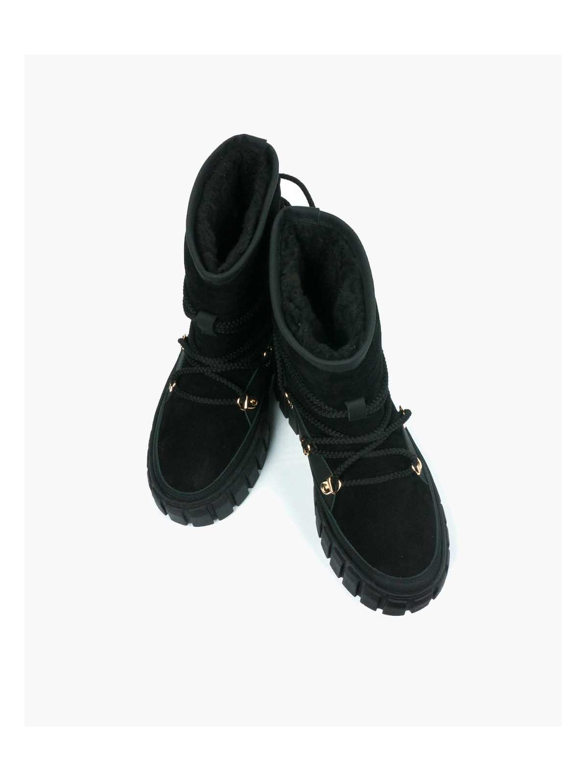 Czarne śniegowce damskie skórzane